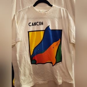 Vintage Cancun Mexico Shirt Mens Size Large Single Stitch